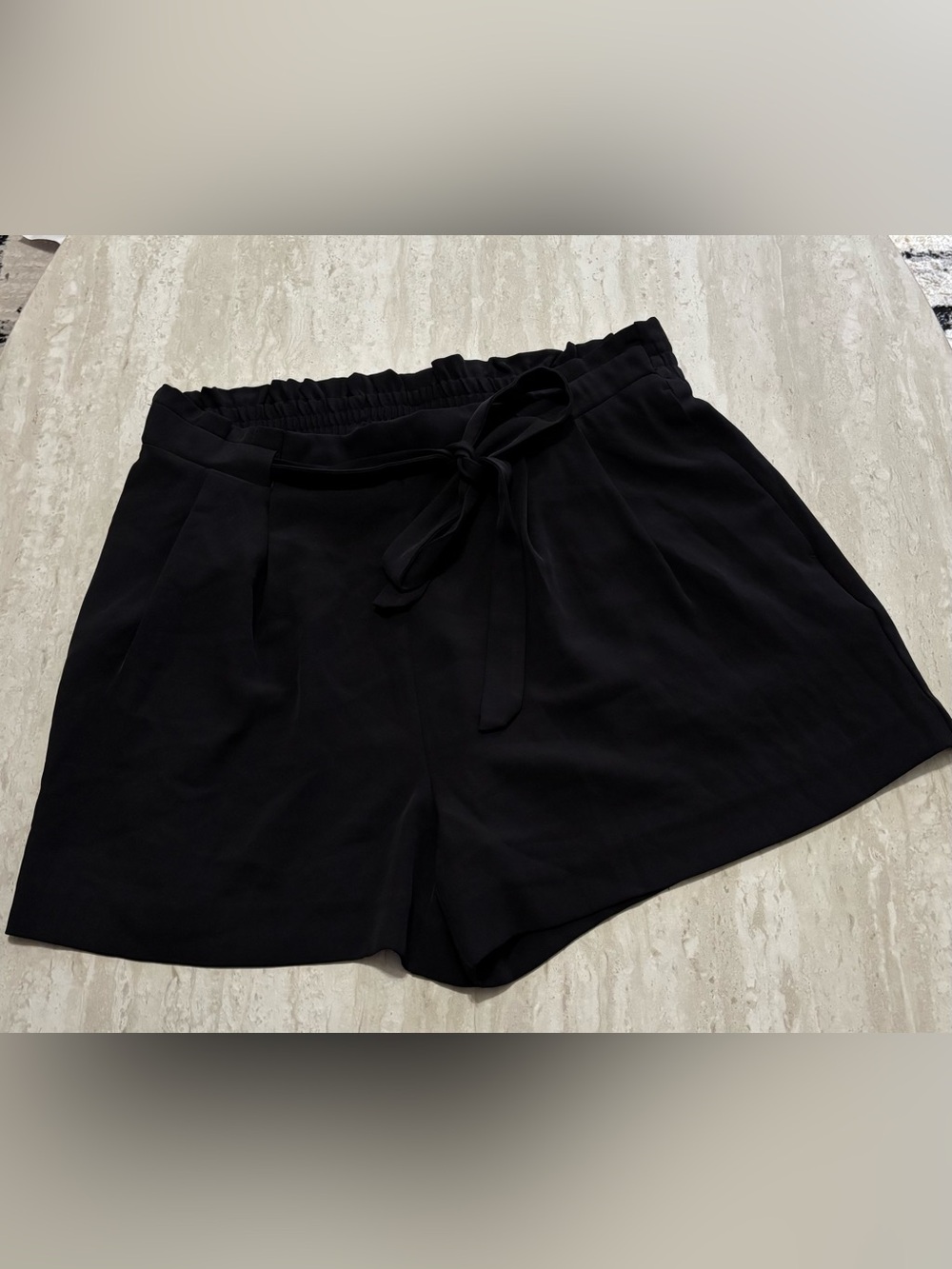 Worthington Black Tie-Waist Pull-On Shorts